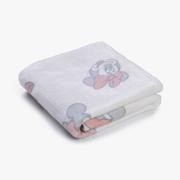 שמיכת קורל פליז לעגלה מיני שמנת