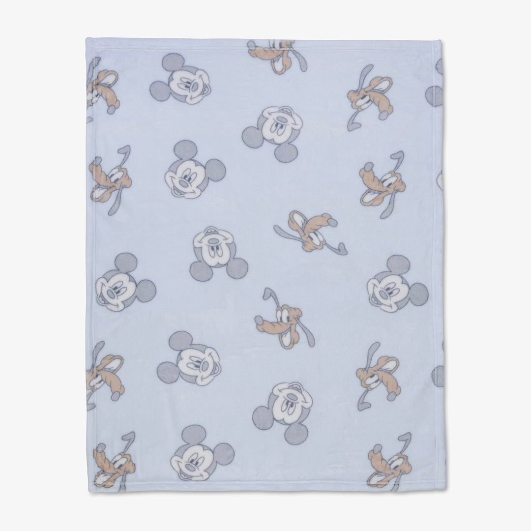 שמיכת קורל פליז לעגלה מיקי תכלת