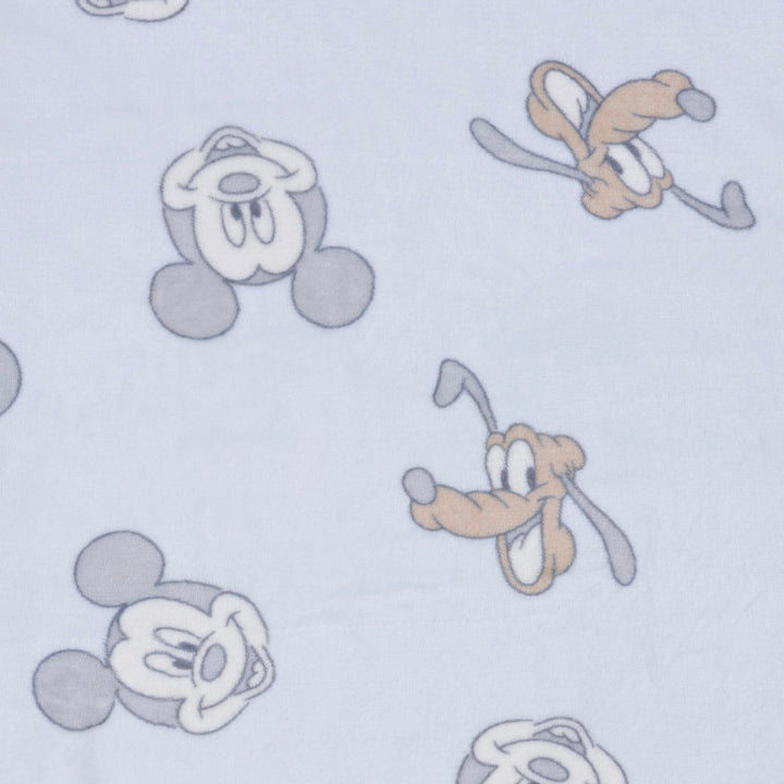 שמיכת קורל פליז לעגלה מיקי תכלת