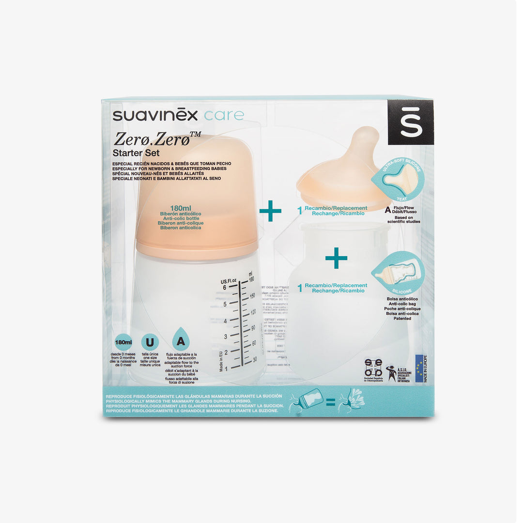 מארז זירו זירו כולל בקבוק 180 מל+פטמה+שקית ניילון