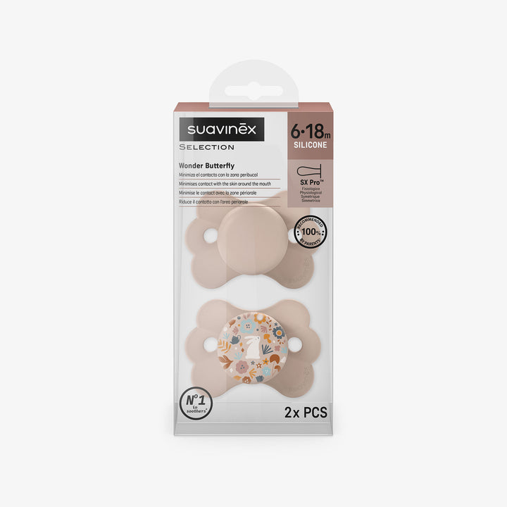 זוג מוצצים 6-18 וונדרלנד ורוד