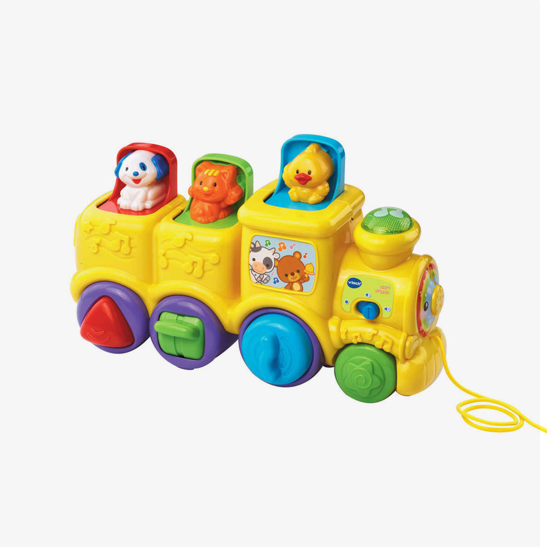 רכבת צהובה חיות קופצות דוברת עברית