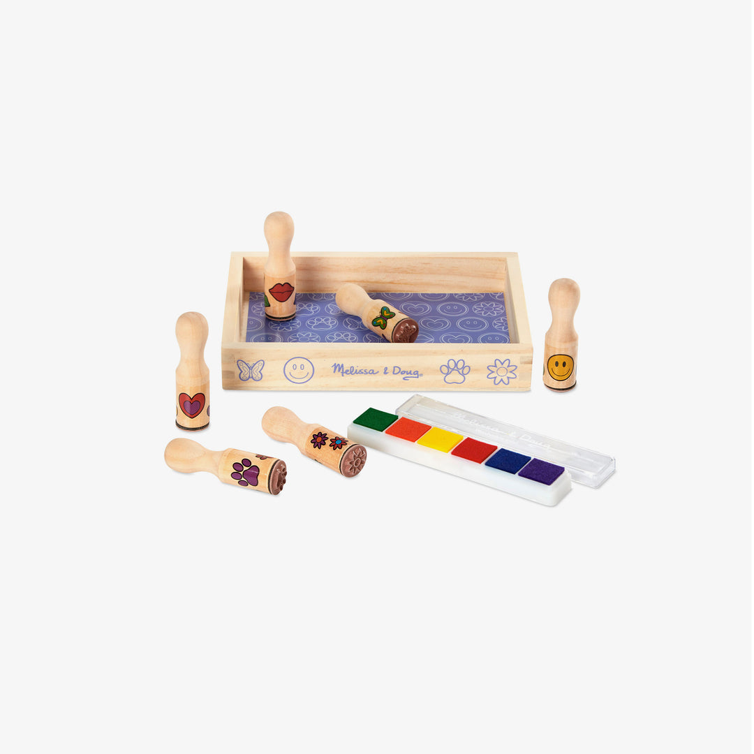 סט 6 חותמות עם ידית מעץ - מליסה ודאג