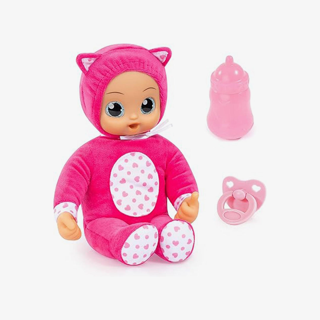 בובת תינוק אוברול ורוד 30 סמ ואביזרים