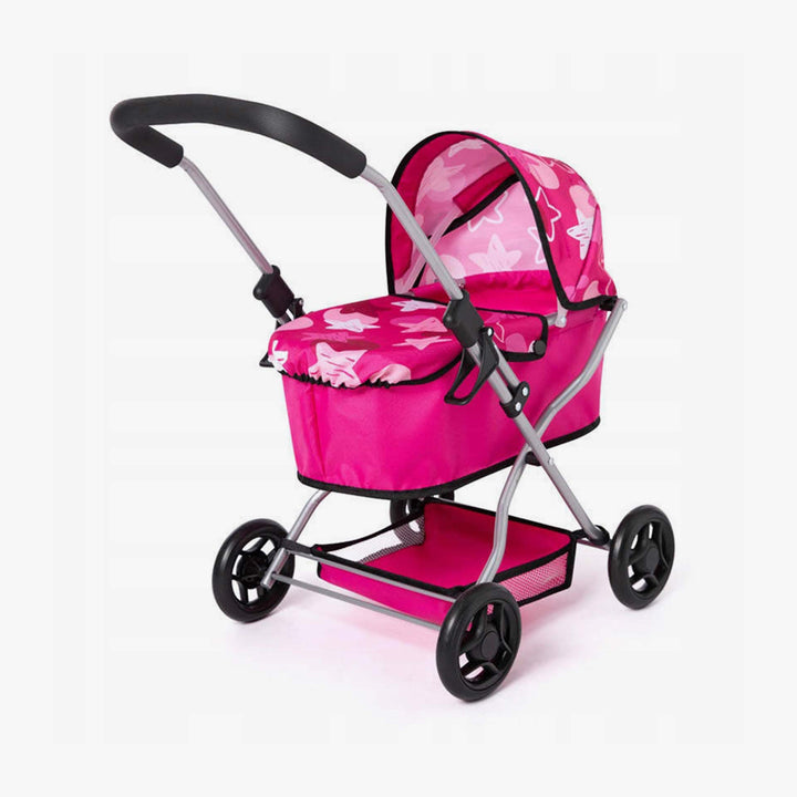 עגלת בובה כוכבים ורוד