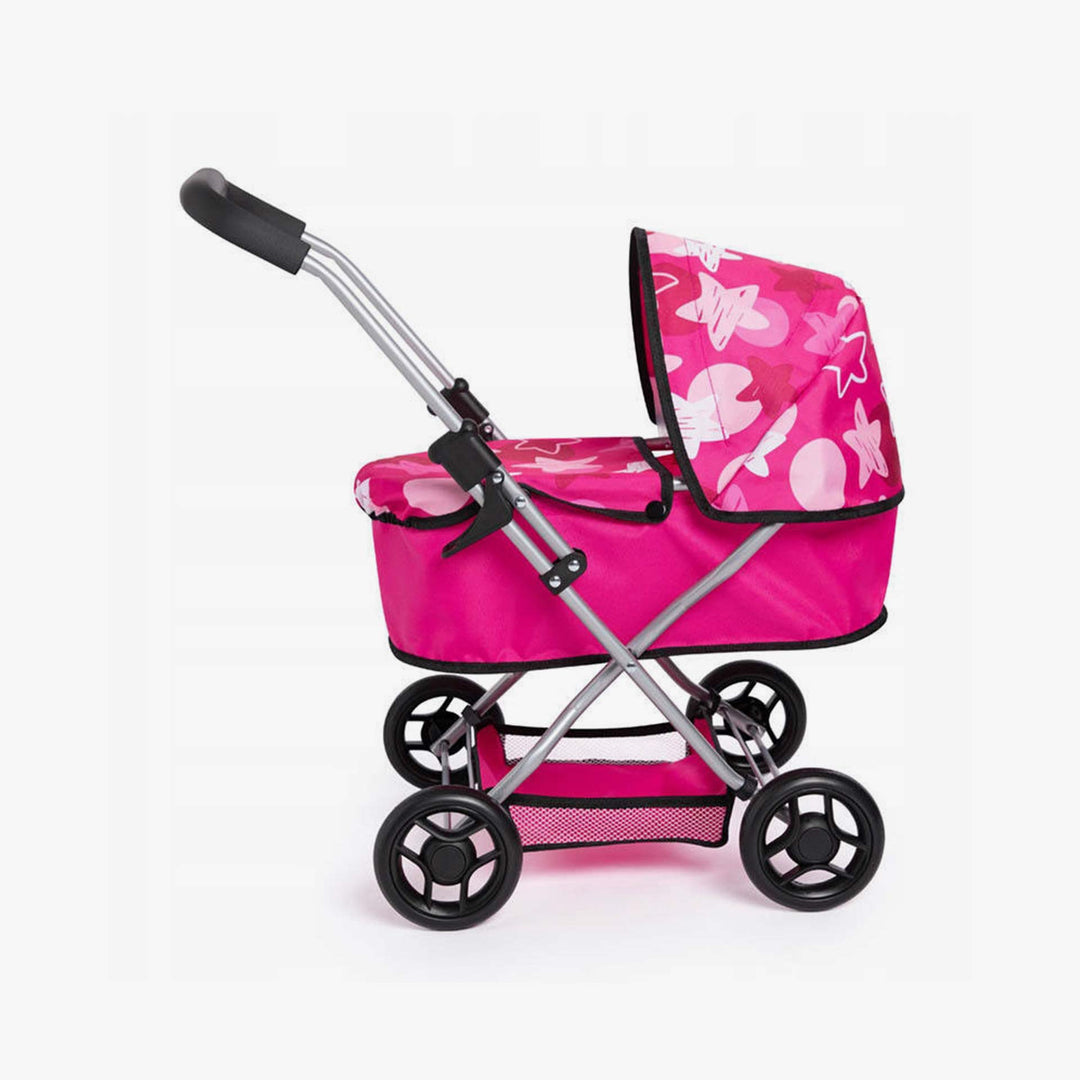 עגלת בובה כוכבים ורוד