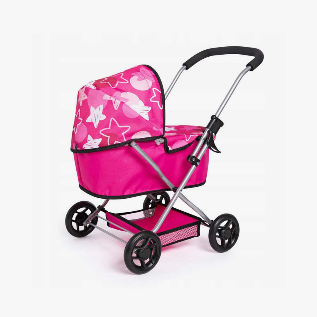 עגלת בובה כוכבים ורוד