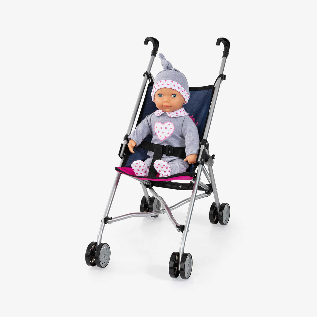 טיולון לבובה כחול חד קרן