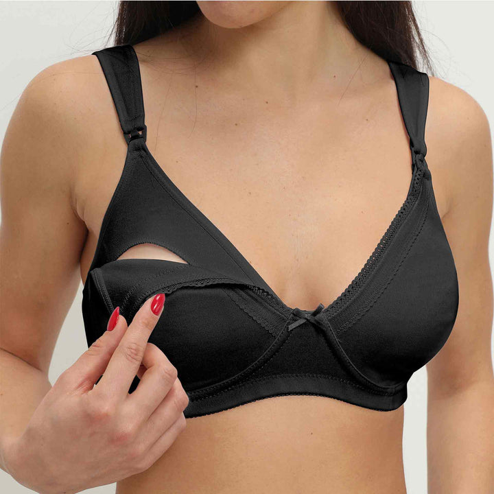 חזיית הנקה קלאסיק תחרה שחור