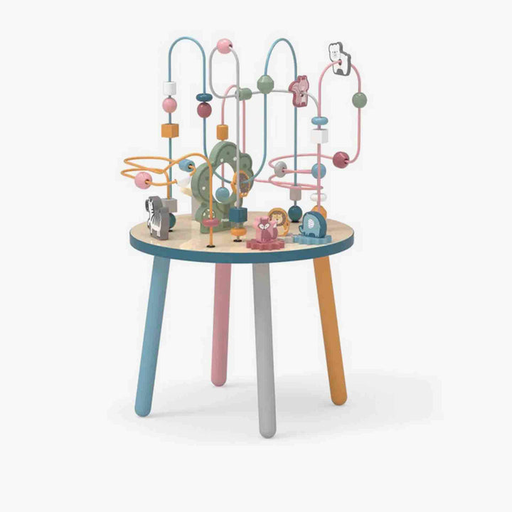 שולחן פעילות עם מבוך חרוזים