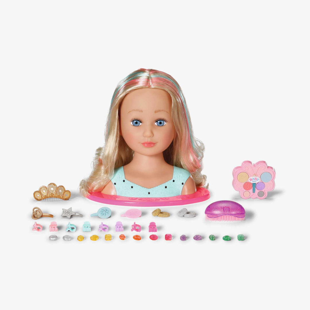 ראש בובה נסיכה עם אביזרים