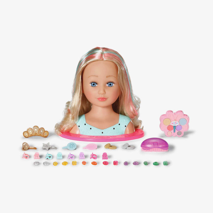 ראש בובה נסיכה עם אביזרים