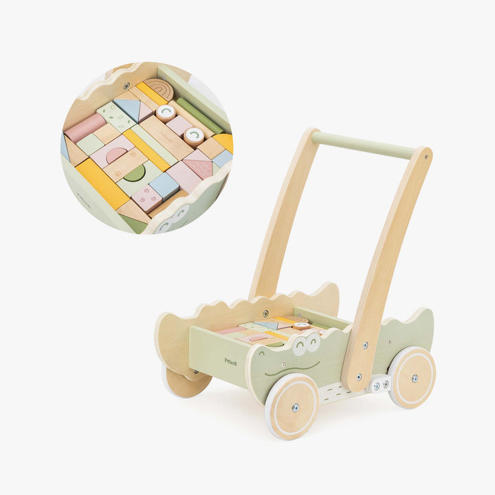 עגלת קוביות עץ תנין