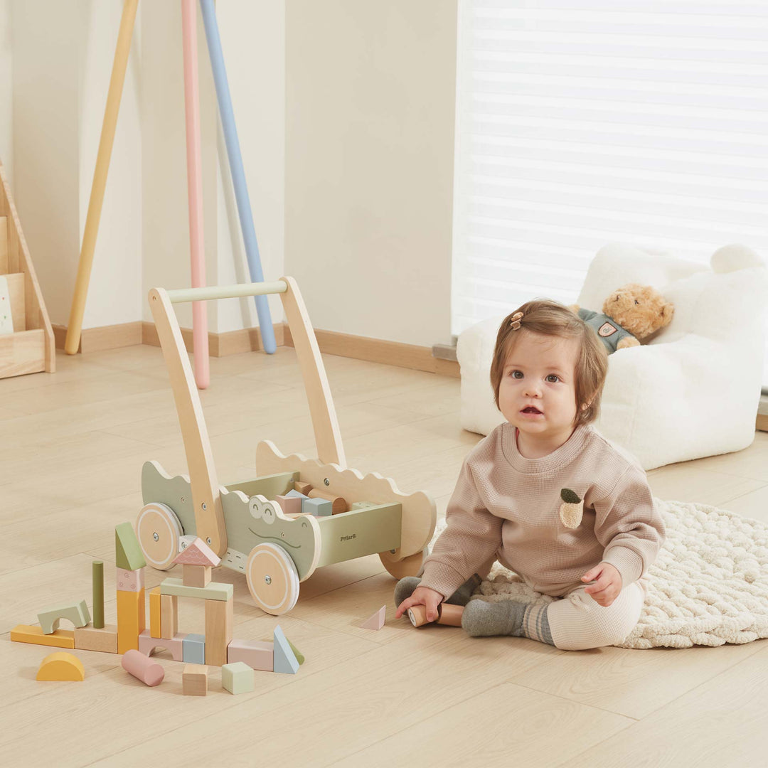 עגלת קוביות עץ תנין