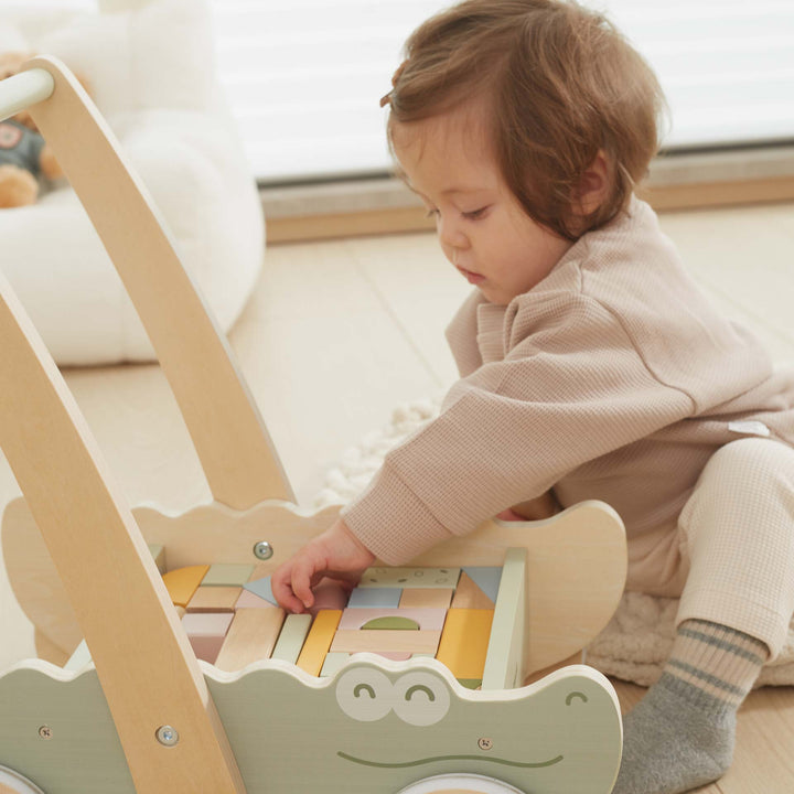 עגלת קוביות עץ תנין