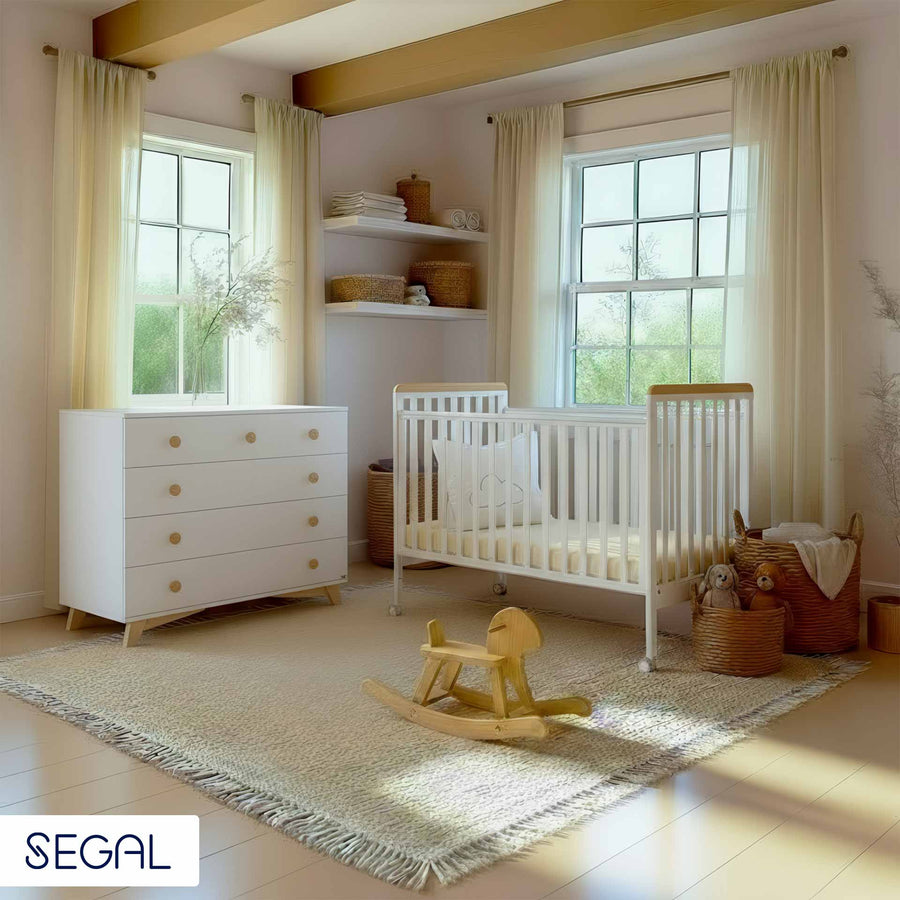 חדר דורון 1.2 לבן + עץ טבעי