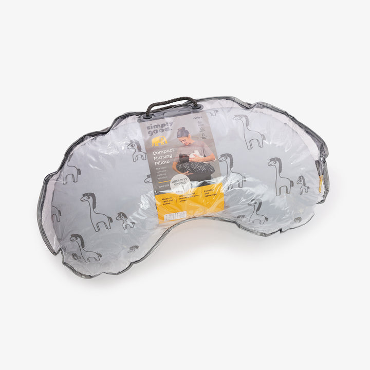 כרית הנקה קומפקט זברה אפור על תכלת