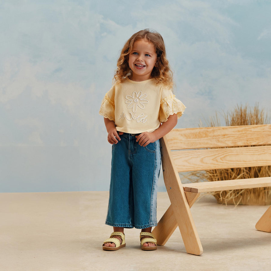 חולצה קצרה בגוון חרדל Wild