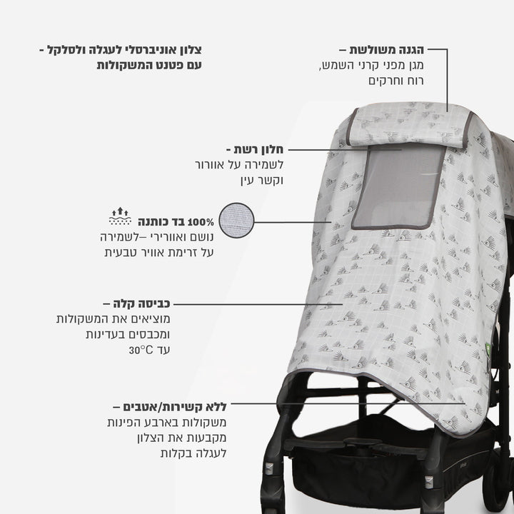 צלון לעגלה קיפודים אפורים