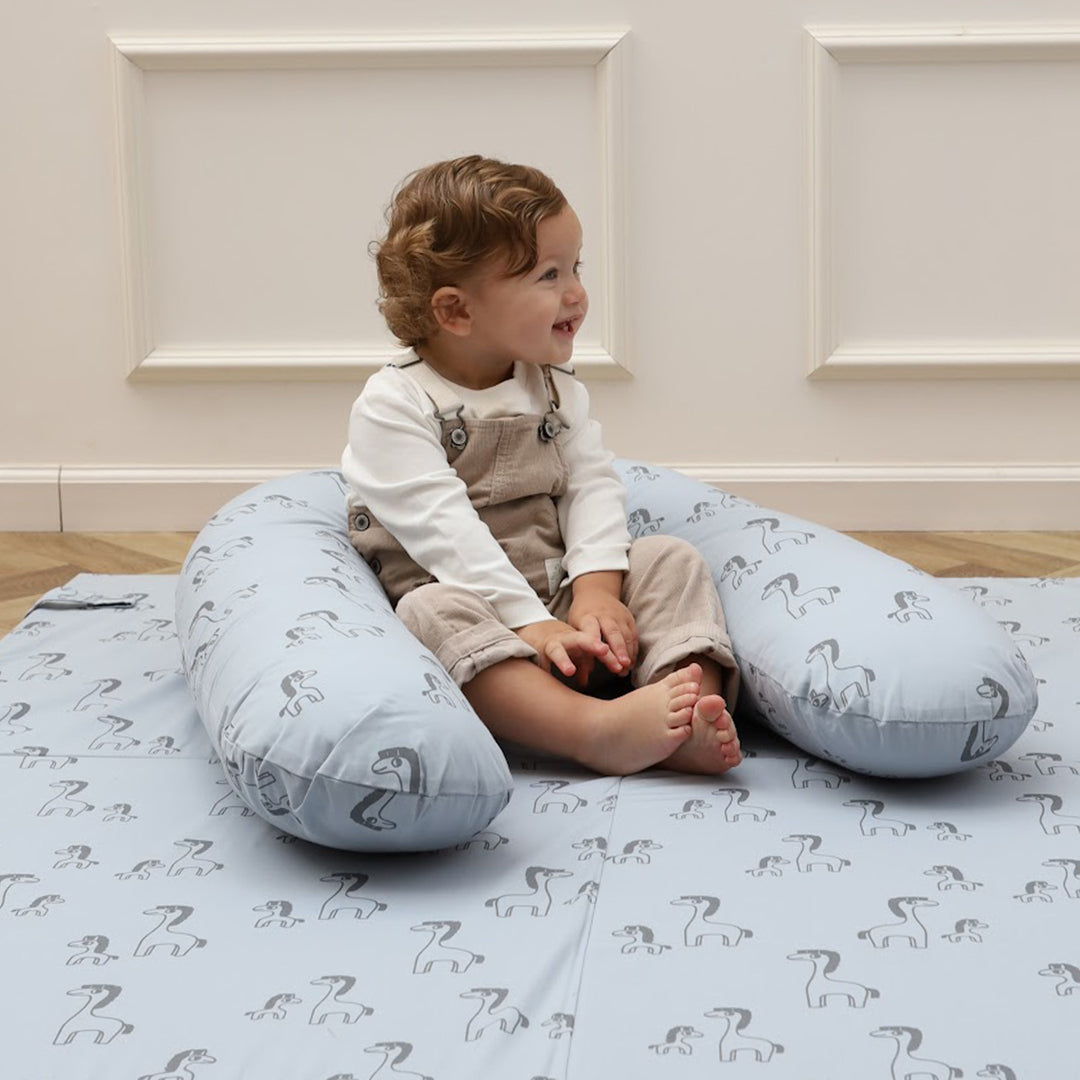 כרית הנקה זברה אפור על תכלת