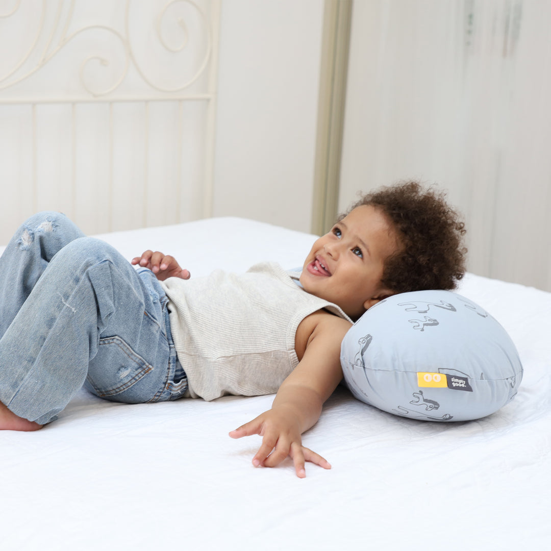 כרית הנקה קומפקט זברה אפור על תכלת