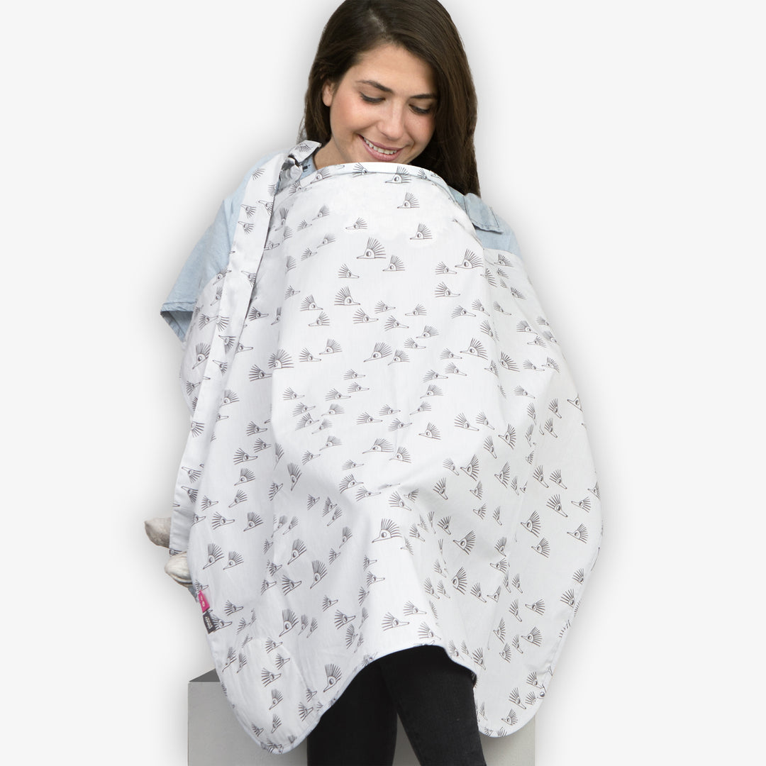 סינר הנקה טרנדי קיפודים אפור