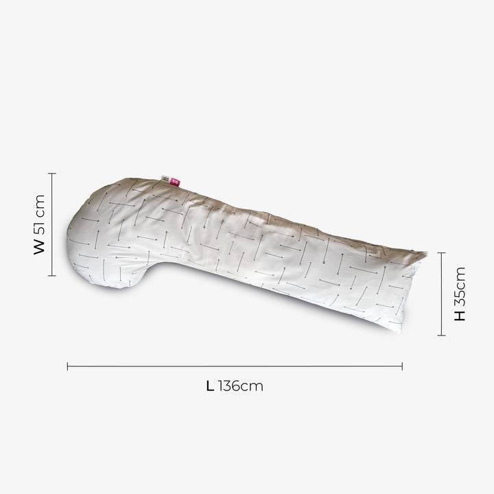 כרית הריון פסים אפור בז'