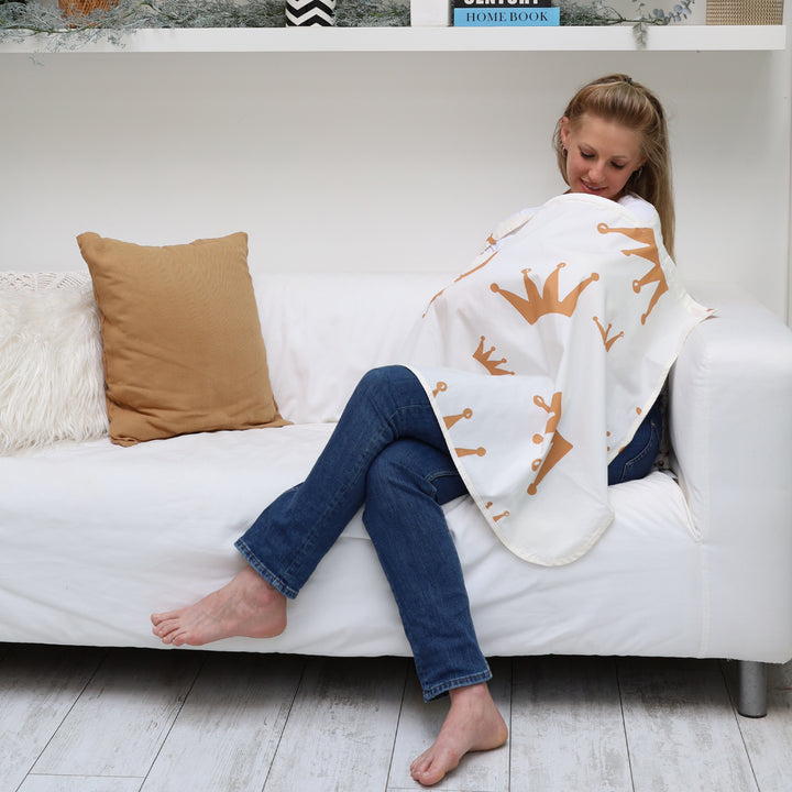 סינר הנקה טרנדי כתרים חום