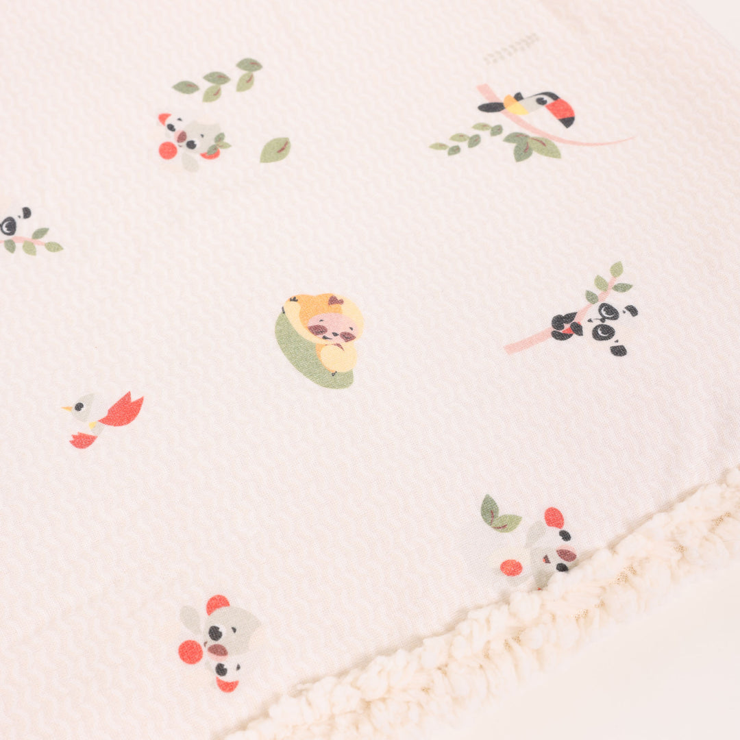 שמיכת פוטר ופרווה דו-צדדית לעריסה Boho