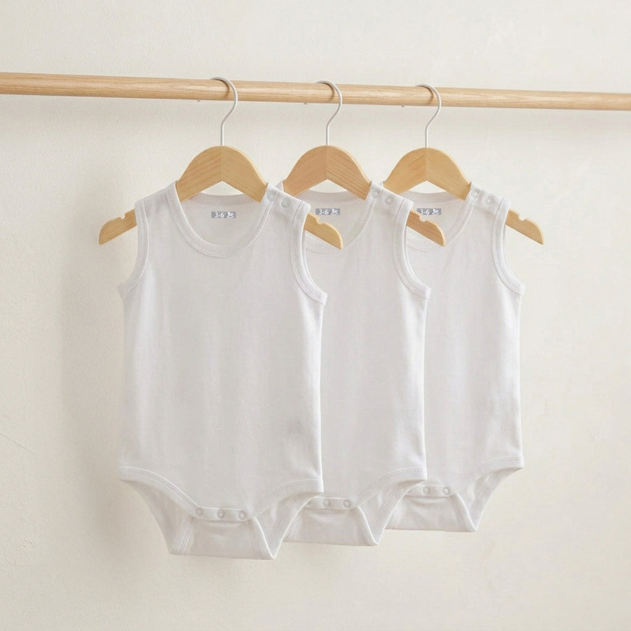 שלישיית בגדי גוף גופיה לבן