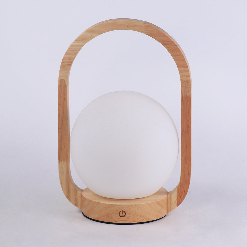 מנורת שולחן LED מעץ