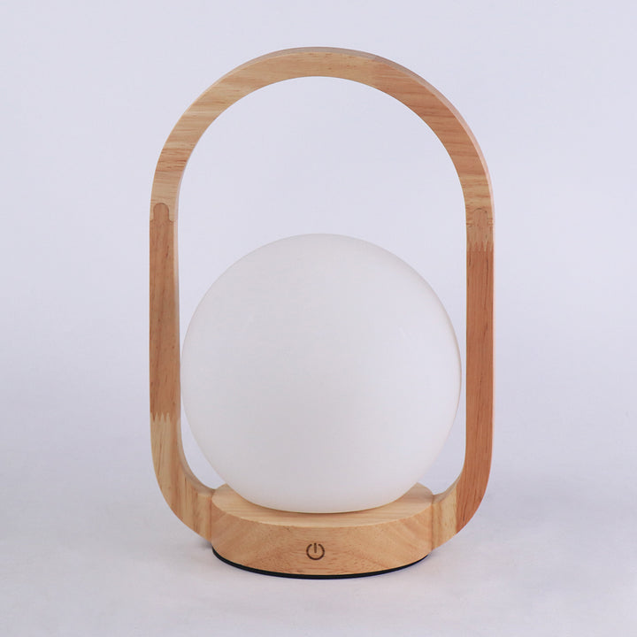 מנורת שולחן LED מעץ