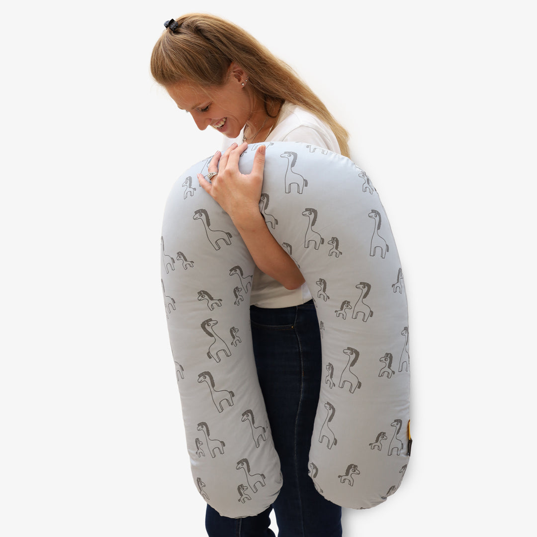 כרית הנקה זברה אפור על תכלת