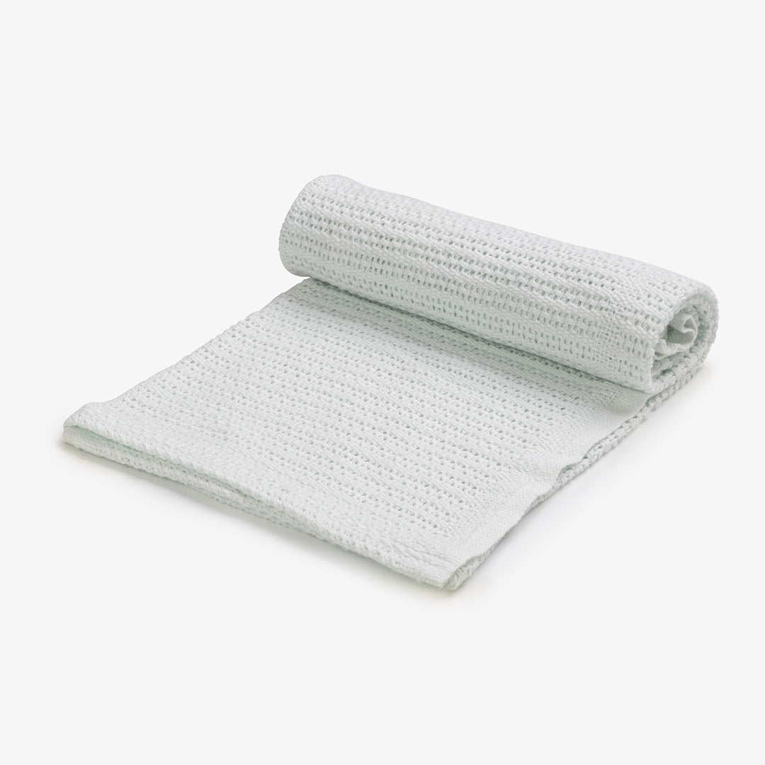 שמיכת קרושט לעגלה תכלת