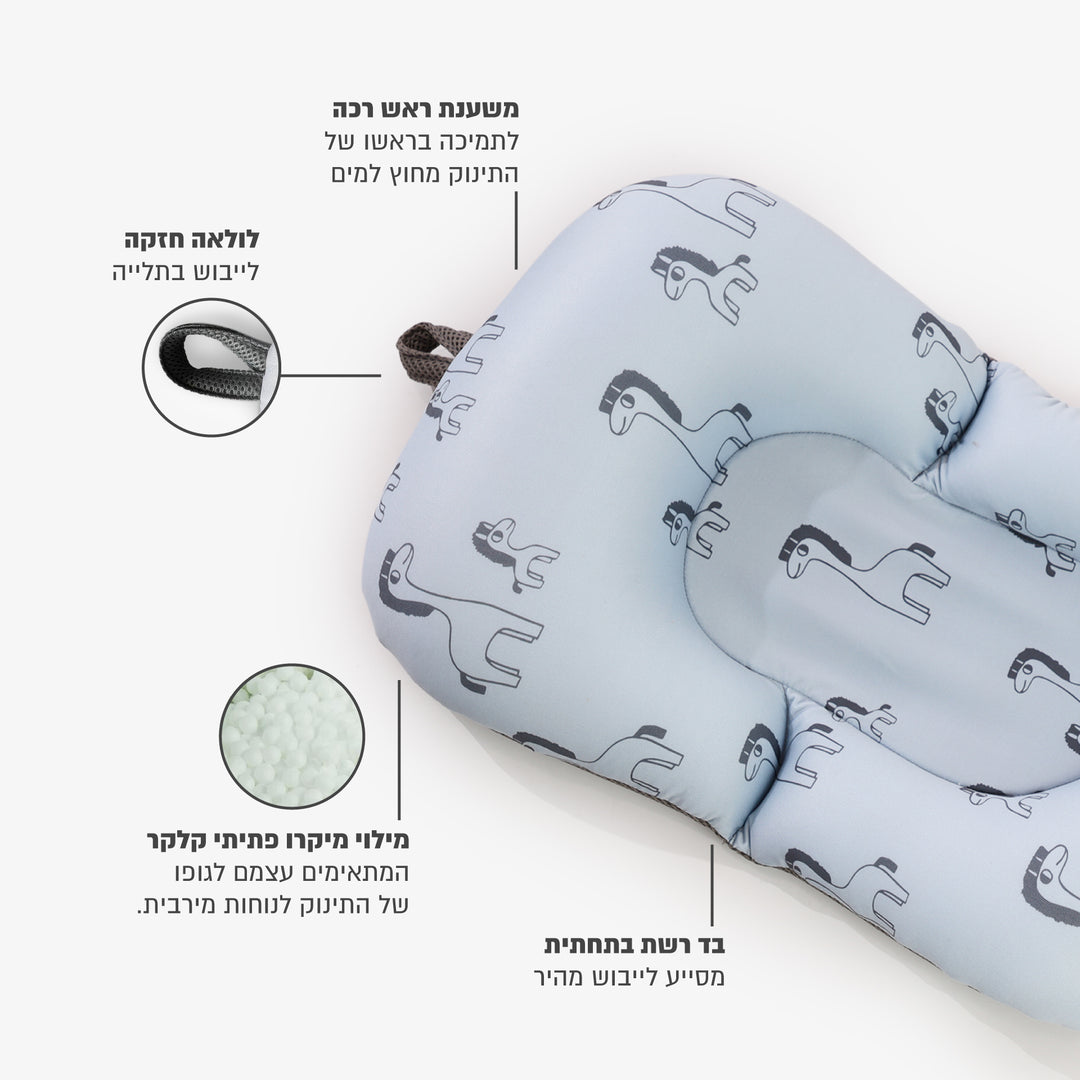 פוף צוף זברות אפור על תכלת