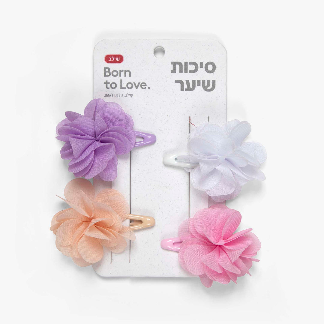 סיכות שיער פרחים צבעוניים