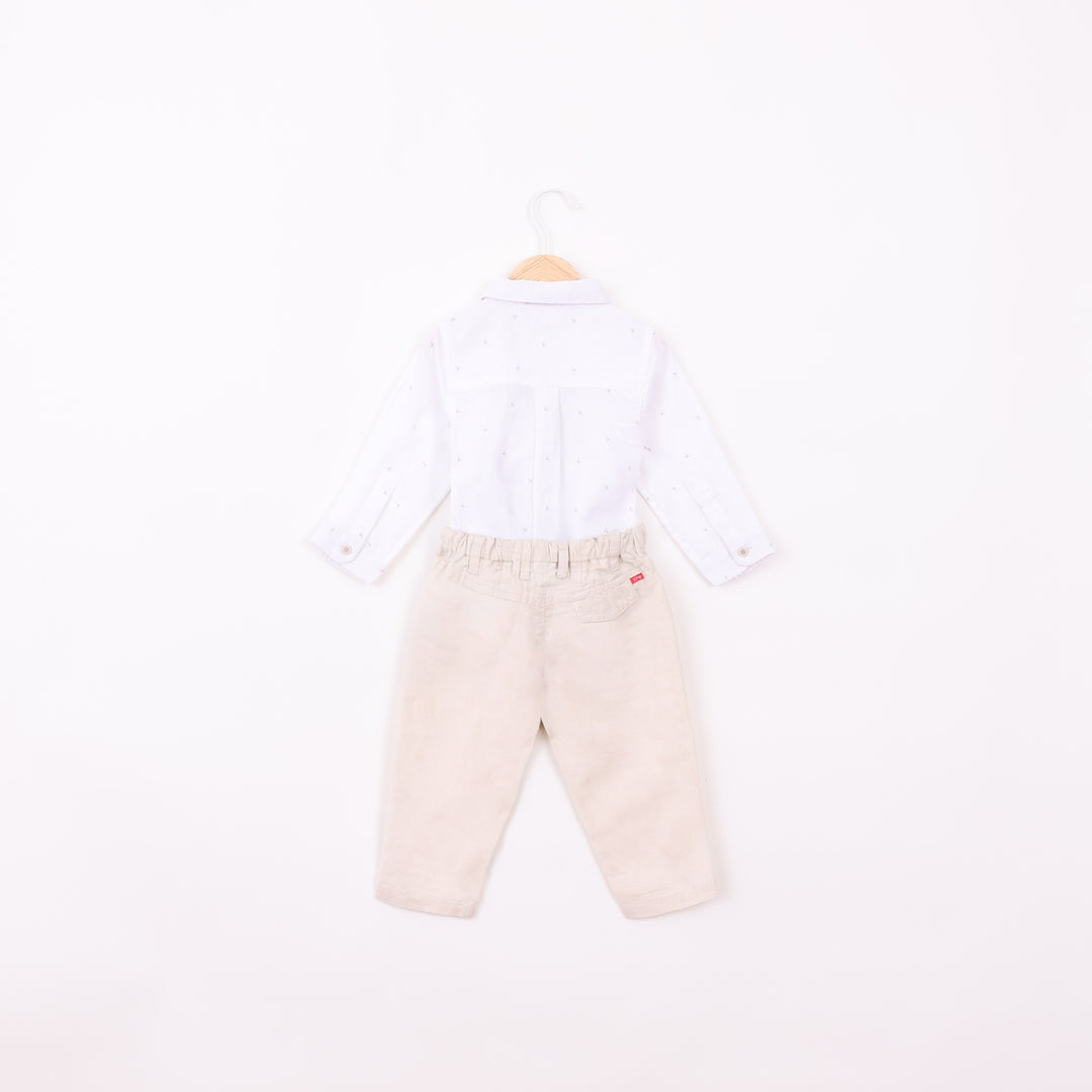 סט אוברול ובגד גוף חום קאמל