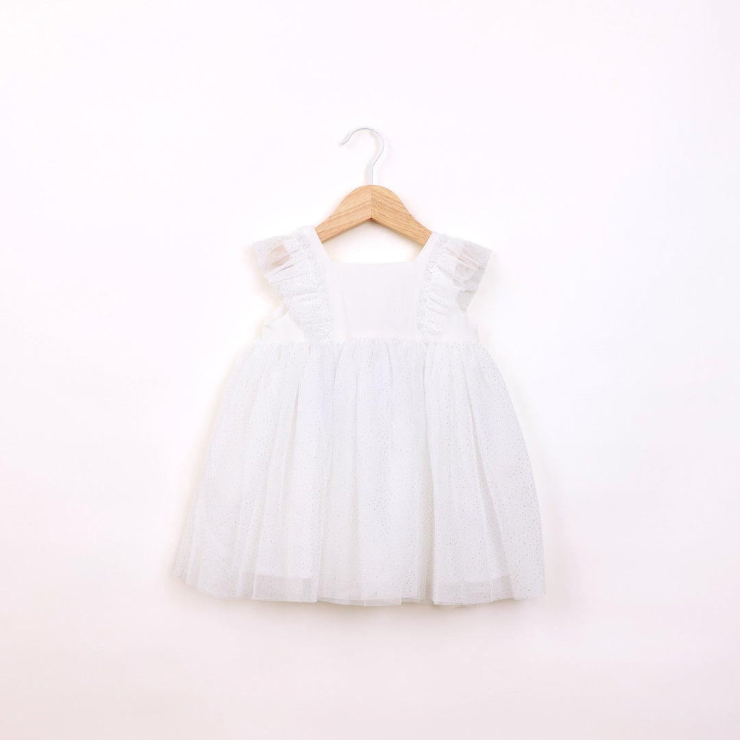 שמלה חגיגית עם שכבת טול ונקודות