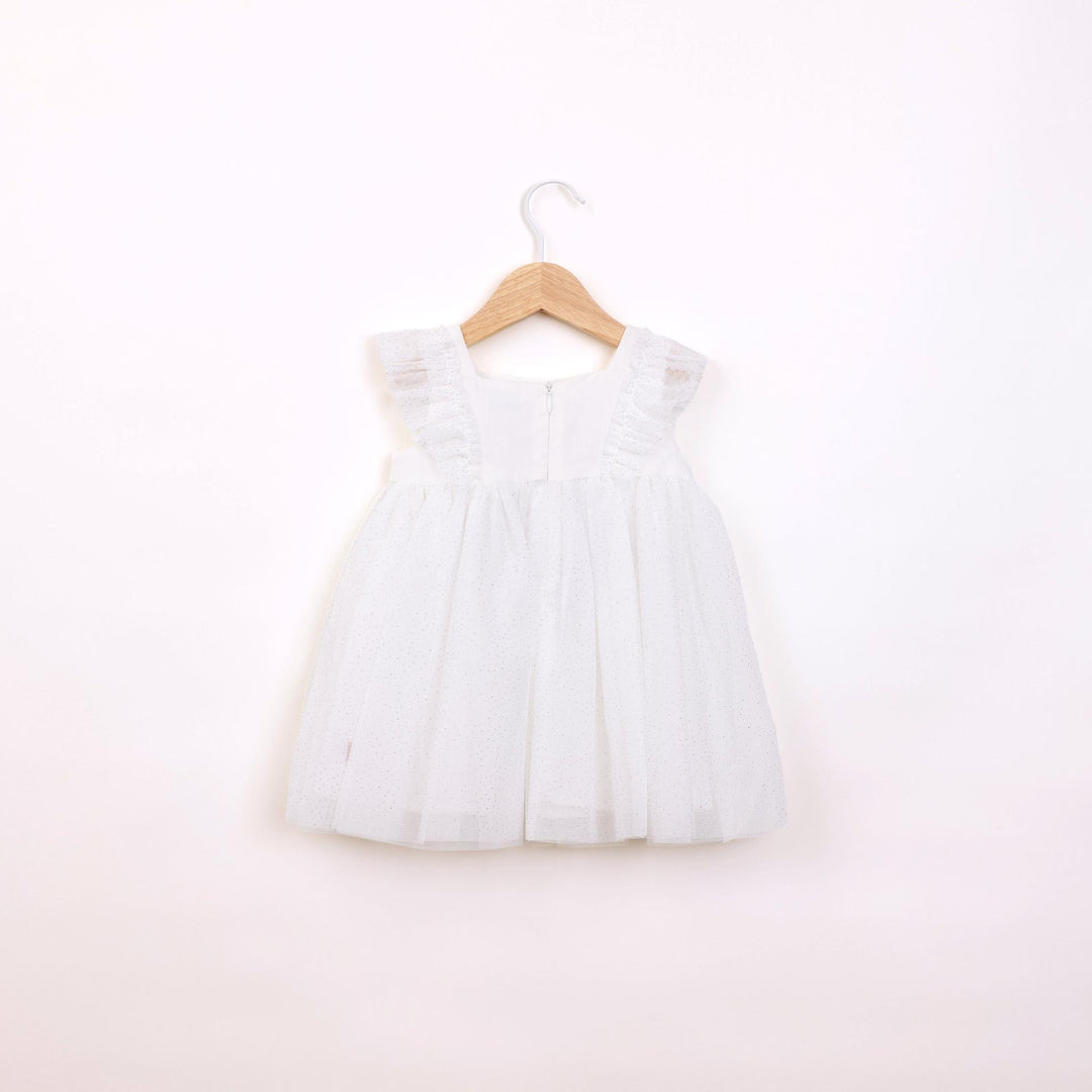 שמלה חגיגית עם שכבת טול ונקודות