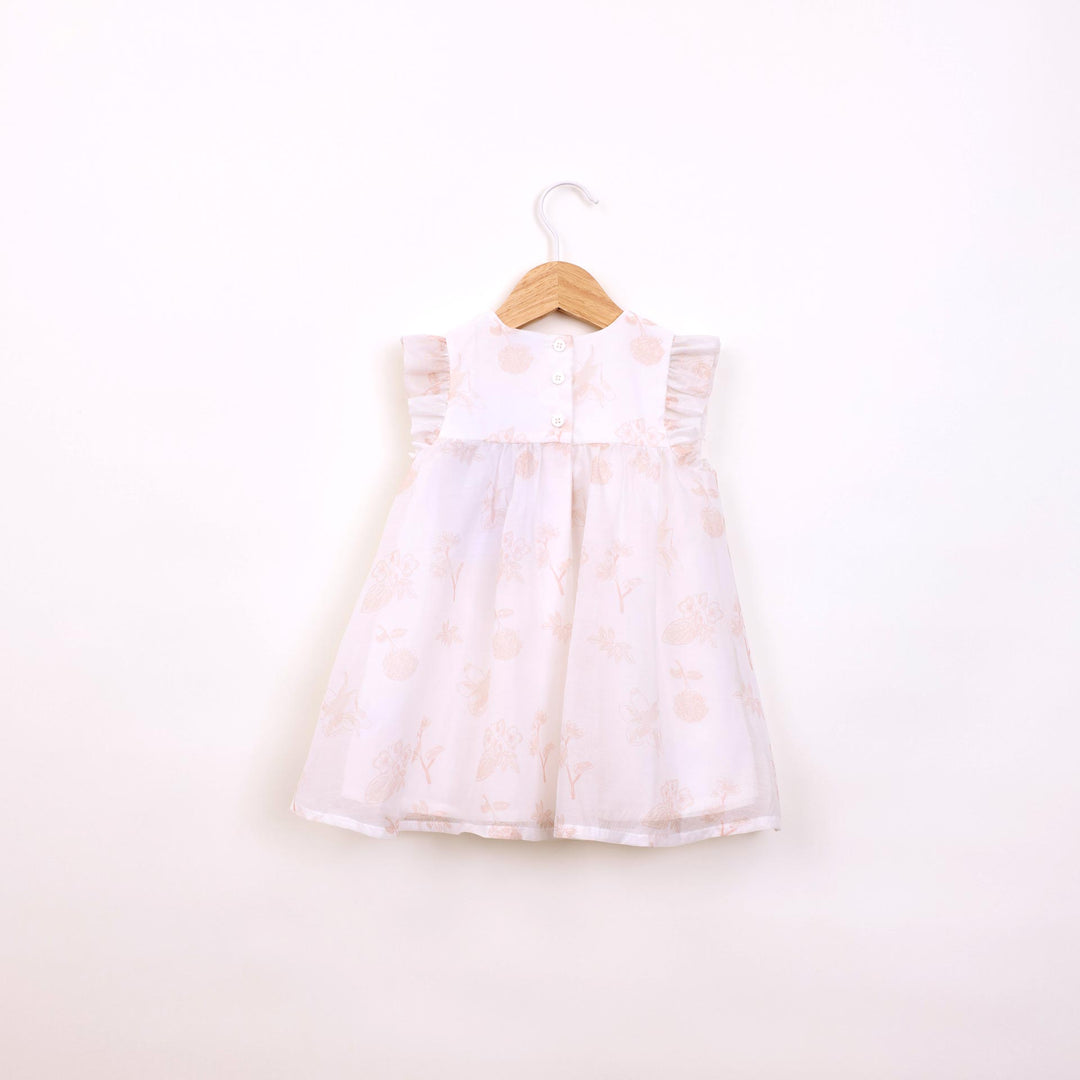 שמלה חגיגית בהדפס פרחים ועלים