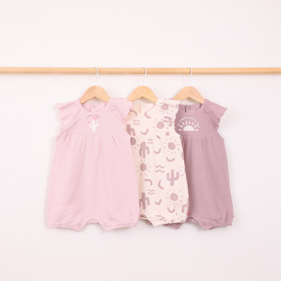 מארז 3 אוברולים בהדפס קקטוסים