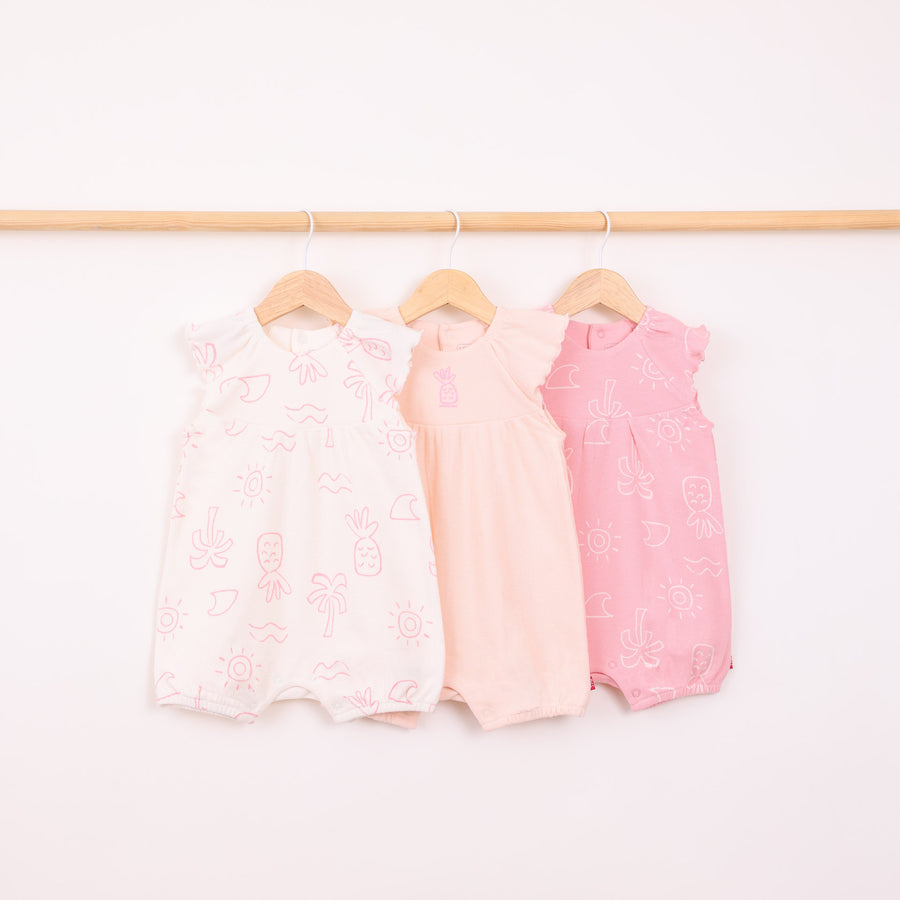 מארז 3 אוברולים בהדפסי אננס