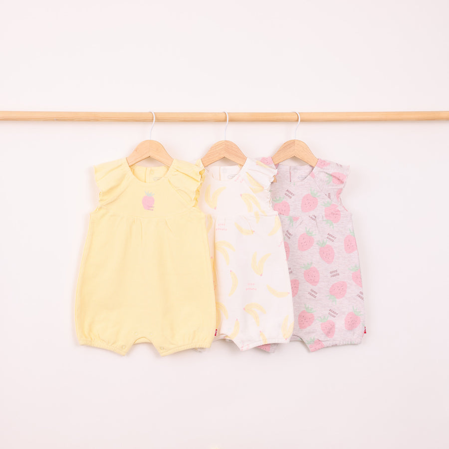 מארז 3 אוברולים בהדפס פירות