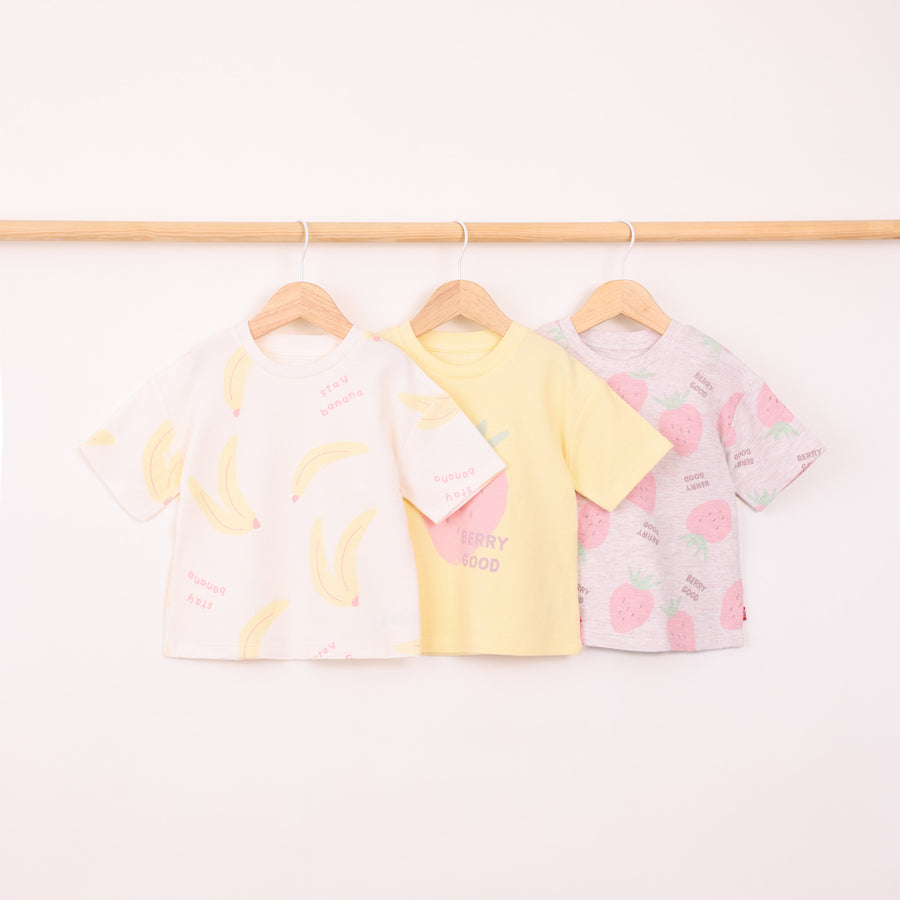 מארז 3 חולצות בהדפסי פירות