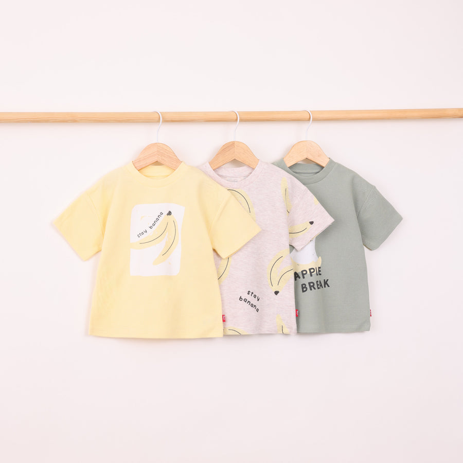 מארז 3 חולצות בהדפסי פירות