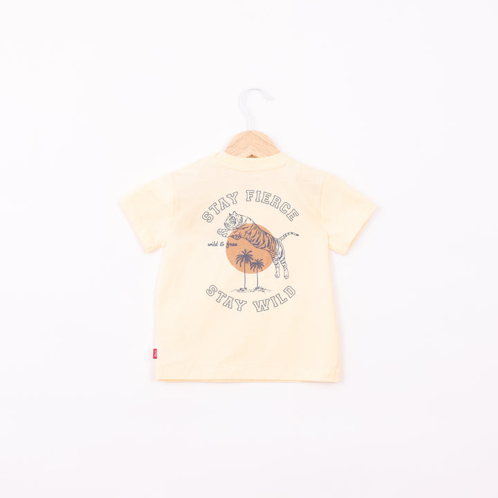 חולצה קצרה בגוון צהוב בננה Stay Fierce Stay Wild