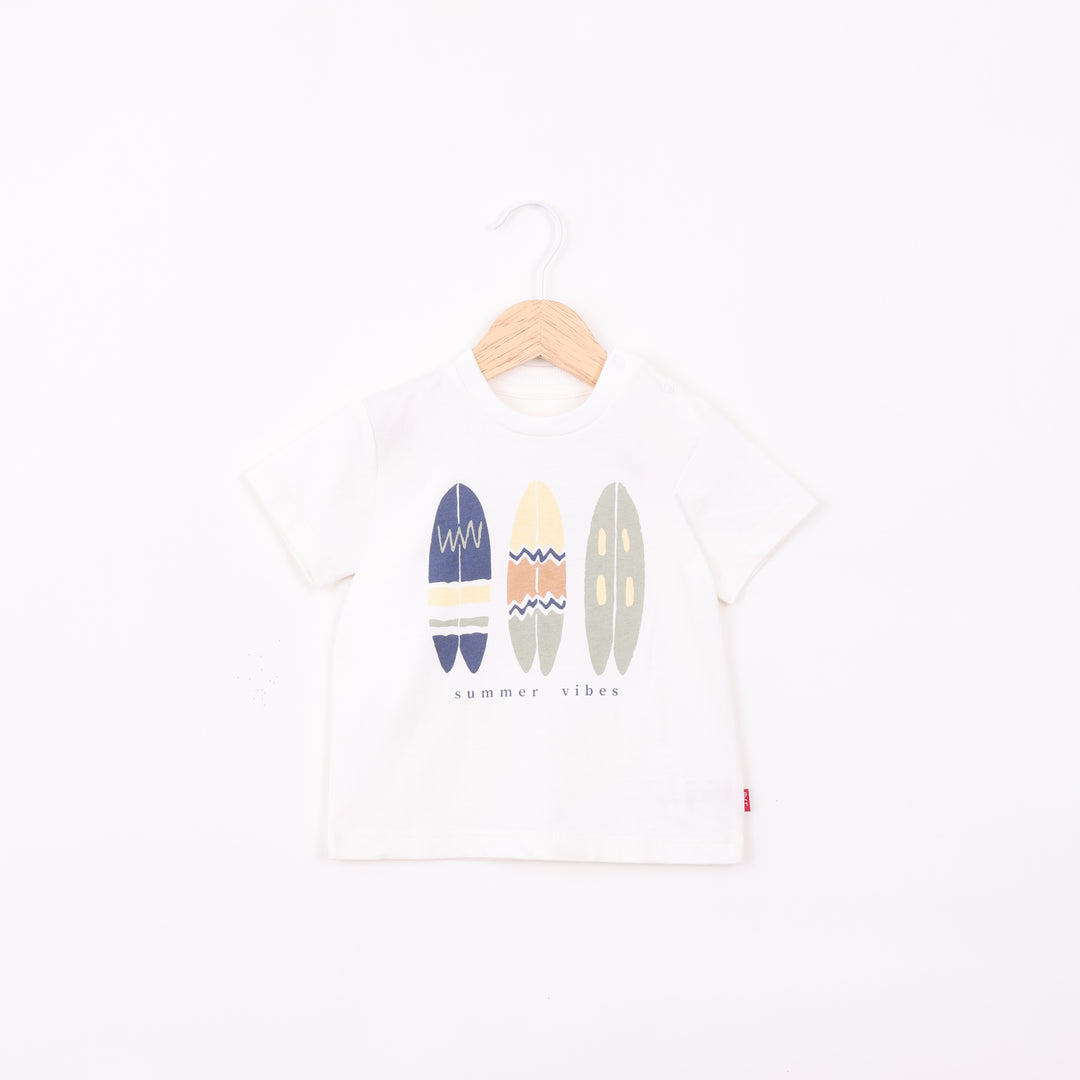 חולצה קצרה בגוון שמנת Summer Vibes