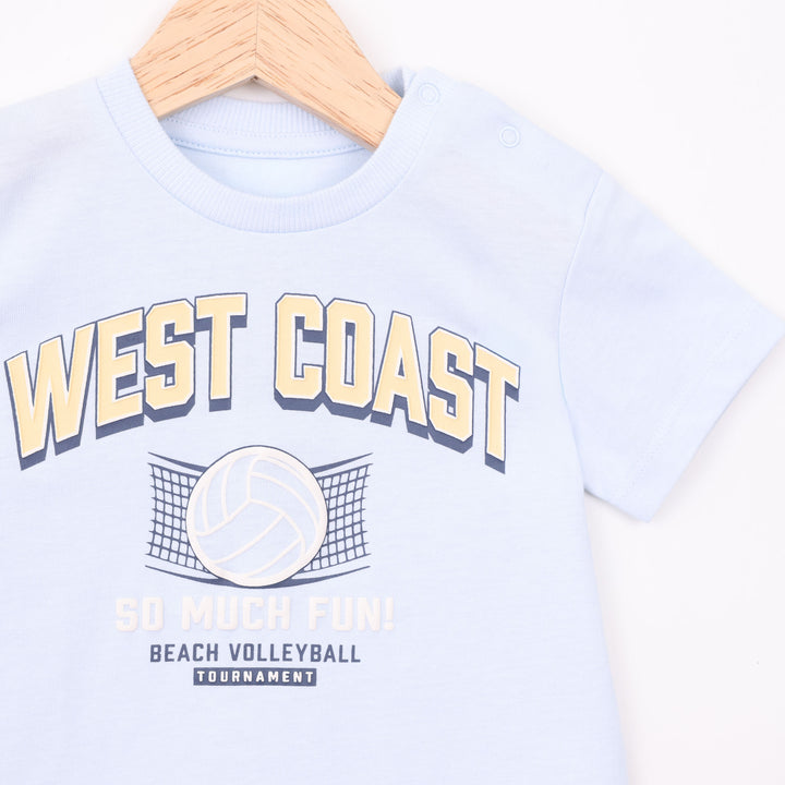 חולצה קצרה בגוון תכלת West Coast