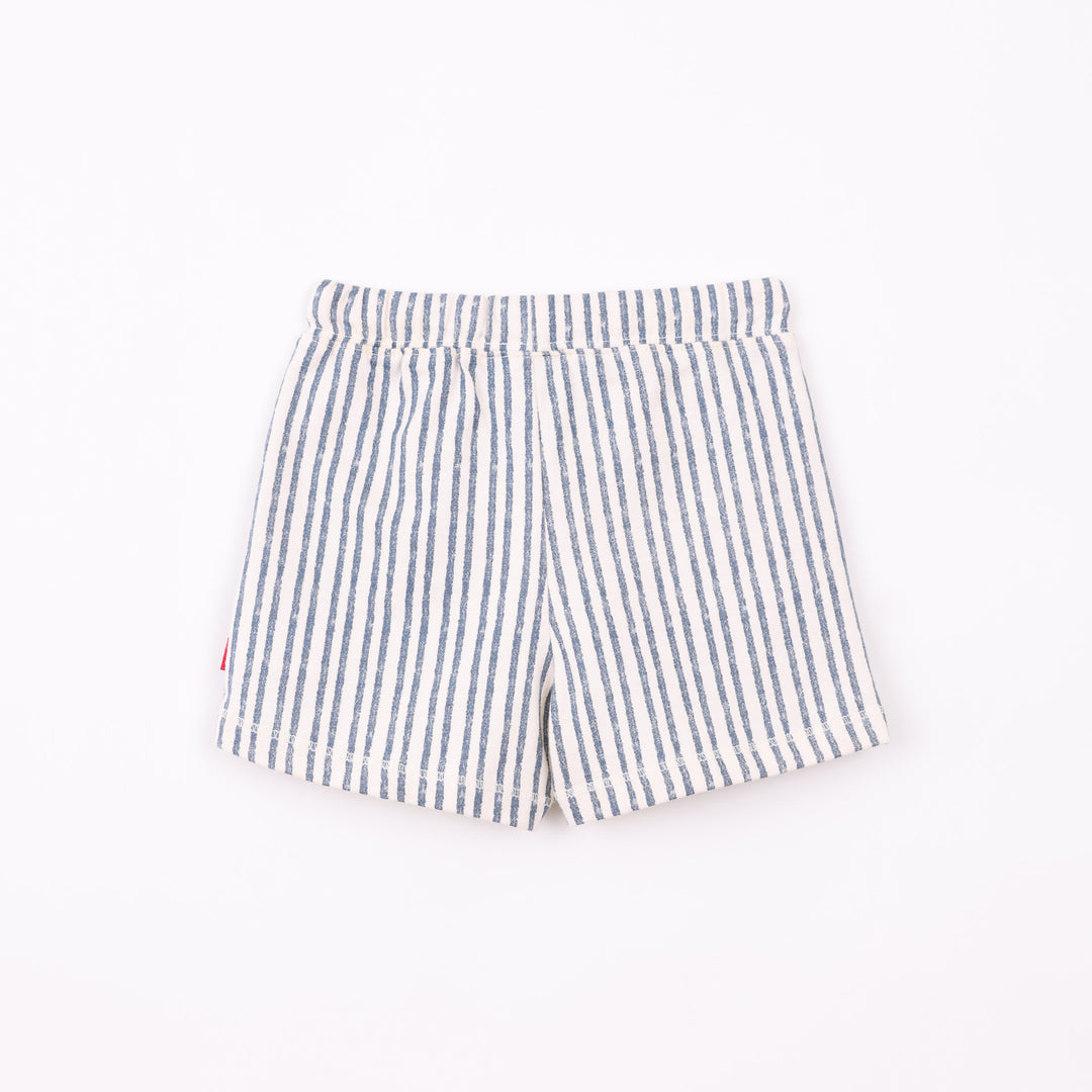 מכנסיים קצרים מודפסים פסים כחול לבן