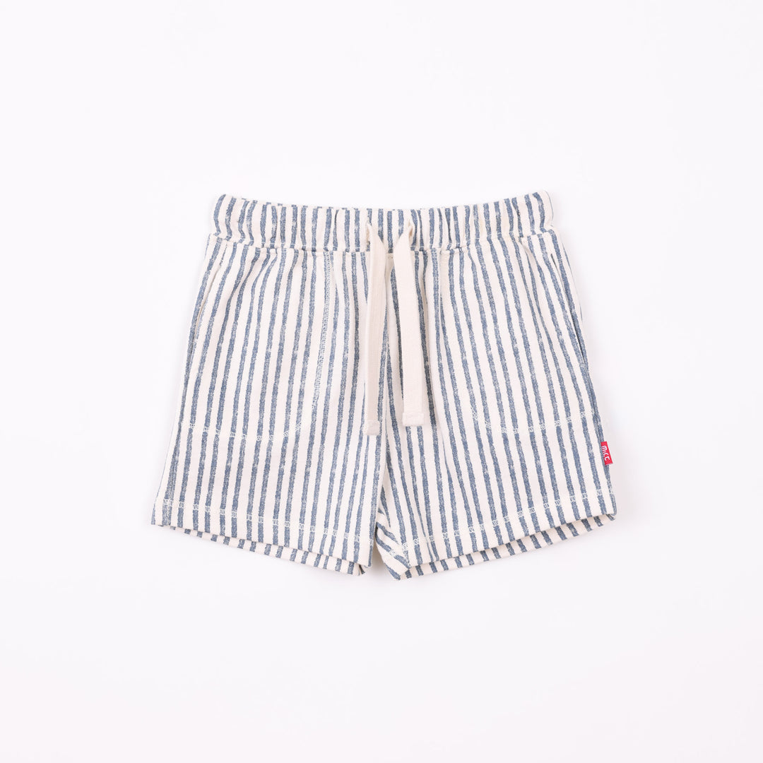 מכנסיים קצרים מודפסים פסים כחול לבן